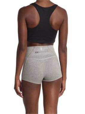 Free People Movement High-Waist Biker Shorts in Light Gray Size Small